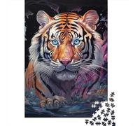 Tigre Set De 1000 Piezas Papel Reciclado Psyche Tigre Puzzle Familiar Aficionados A Los Rompecabezas Atractivo Actividad Vinculación Familiar 38x26cm/1000pcs
