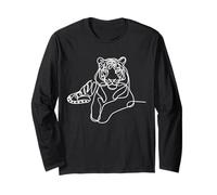 Tigre Siberiano Big Cat Line Art Mamífero Arte Zoólogo Manga Larga