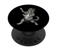 Tigre Tocando La Guitarra Rock & Roll Tigres Música Rockera PopSockets PopGrip Adhesivo