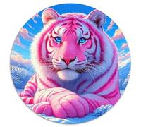 Tigre Vibrante Puzzle 1000 Piezas Puzzle El Tigre Sabio Rompecabezas Redondo De Arte De Juego Divertido Adultos 1000pcs (67.5x67.5cm)