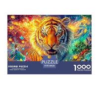 Tigre y Princesa en un Escenario de Cuento de Hadas Luminoso Puzzle De 1000 Piezas Tigre Cartón Reciclado Premium, Regalo para Todas Las Edades 38x26cm/1000pcs