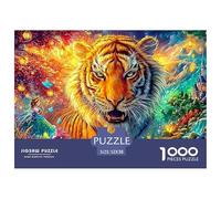 Tigre y Princesa en un Escenario de Cuento de Hadas Luminoso Puzzle De 1000 Piezas Tigre Perfecto Regalo para Niños, Niñas, Hombres Y Mujeres 52x38cm/1000pcs