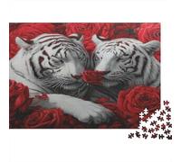 Tigres Blancs Cadeau Unique Décoration Intérieure Art animalier Romantique Jeu Éducatif Challenge Toy Adultes & Enfants Des 14 ANS 52x38cm/1000pcs