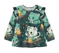 Tigres De Arte Lindo De Dibujos Animados Camisones para Mujer Pijamas de Manga Larga Camisón Suave para Estar en Casa Ropa de Dormir