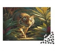 Tigres deambulando libremente en la densa Jungla Rompecabezas para Adultos || De Diversión Familiar 38x26cm/1000pcs