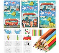 Tigvio 12 Libros de Colorear para Niños Detalles Cumpleaños Niños Fiestas | Regalos Cumpleaños Niños Colegio + 72 Lápices de Colores Bolsitas Cumpleaños Infantiles Invitados Manualidades 3 a 9 Años