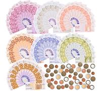 Tigvio 215 Billetes Falsos, Euros Realiste 10 20 50 100 200 500 y Monedas Niño, Falsos Billetes en Euros como Recursos Educativos Niños, para Caja Registradora Niños, Juego de rol