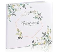Tigvio Libro de visitas para bodas, 120 páginas, libro de visitas de boda, 21 x 21 cm, libro de visitas en blanco para bautizos, bodas, aniversarios, cumpleaños, fiestas, ideal regalo de boda para