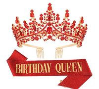 Tihebax Banda y tiaras de 60 cumpleaños para mujer, Aleación, cristal y diamantes de imitación