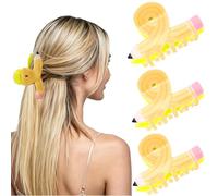 Tihebax Pinzas para el pelo para profesores, 3 pinzas amarillas para el pelo para mujeres, lindas cosas para profesores, regalos de agradecimiento para profesores, accesorios de regreso a la escuela