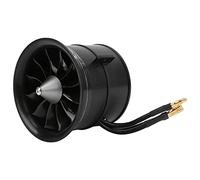 Tihebeyan 70 Mm 12 Ventiladores con un Motor RC sin Escobillas - Resistencia a Alta Temperatura para el Avión de Chorro Negro EDF 6S: 1 X Ventilador con Guía - para Accesorios de Aviones a Reacción