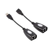 Tihebeyan Adaptador de extensión USB2.0 RJ45, sobre Extensor Macho/Hembra Ethernet Cat5 / RJ45 / Cat6 Ethernet