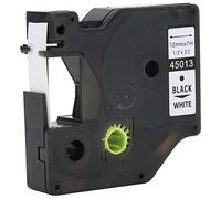 Tihebeyan Banda de Etiqueta Laminada Negro sobre 12 Mm, Presión Clara Duradera para LM-160/280, Ideal para Organización de Oficinas