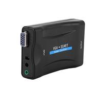 Tihebeyan VGA al convertidor SCART, VGA al Adaptador convertidor de Video y Audio SCART USB con Control Remoto para HD TV DVD Box