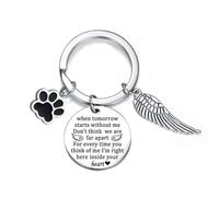 Tihnvk Llavero conmemorativo de pérdida de mascotas, regalos de condolencias para perros, regalos conmemorativos para mujeres y hombres, llavero de pata de perro, regalo de recuerdo para perros y