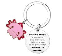 Tihnvk Llavero de ajolote positivo para amigos, apoyo emocional, regalos para compañeros de trabajo, amigos, recuerdo de animación