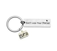 Tihnvk Llavero de regalo para fotógrafos, amantes de la cámara, regalo para amantes de la fotografía, llavero con texto en inglés "Don't Lose Your Focus", regalo de fotografía de aliento, regalo de