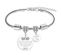 Tihnvk Regalos de aliento para mujeres y hombres, pulsera de sobriedad, recuperación de adicciones de sobriedad, regalos AA, regalo religioso, pulsera inspiradora, regalo de oración de serenidad
