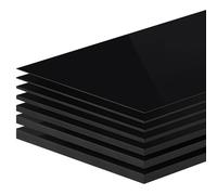 TIHONORI Lámina de Polipropileno Negra 4mm - Placa Plástica Rígida para Estanterías, Taller, Mesas de Corte y Proyectos de Bricolaje,20×50cm