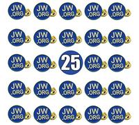 TIHOOD 25 pines de solapa redondos azules de JW.org - JW.org para corbata de cuello y sombrero Tack Clip para trajes de mujeres u hombres, pin de solapa redondo dorado de testigo de Jehová, aleación