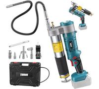 TIHOOK Engrasadora Bateria 2 en 1, 12000PSI para batería Ma-kita de 18 V | Pistola engrasadora eléctrica con luz LED, manguera de 39,4 pulgadas y 5 boquillas, set de prensa de engrase para camiones