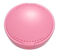TIHYWR Funda de retención, funda protectora bucal, funda para prótesis, funda de alineador ortodóntico con espejo y agujeros de ventilación, funda protectora nocturna, color rosa