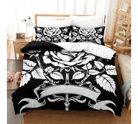 TIICZAAKL Impresas En 3D Rosas Juego De Sábanas Microfibra Suave Funda De Edredón Fundas De Almohada 3 Piezas Cierre De Cremallera King(220x240cm)