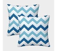 TIICZAAKL Rayas Azules y Blancas Fundas De Cojines Juego De 2 Suave Patrón simétrico Funda De Almohada Cuadrado Fundas para Cojines para Dormitorio, Sofá, Decorativa para El Hogar 50x50cm