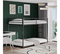 Tiiiopkvvv Adam - Litera de metal individual sobre doble, características de seguridad mejoradas, no necesita somier, fácil instalación, color negro