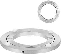 Tiiiopkvvv Anillo giratorio para mesa giratoria, base de soporte de 2 rodamientos giratorios grandes perezosos utilizados para mesas de comedor, cocinas, monitores de TV, esculturas (plata, 250 mm)