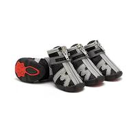 Tiiiopkvvv Botas de lluvia y nieve para perros cachorros suministros para mascotas accesorios para mascotas 4 piezas/set lindos zapatos para perros (Color: A, tamaño: tamaño 4) (A tamaño 3)