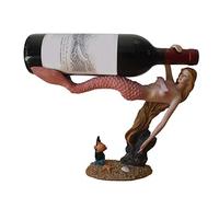 Tiiiopkvvv Botellero decorativo de resina para vino, diseño de sirena, decoración de mesa de cocina, escritorio, manualidades, decoración de gabinete de vino, soporte para botellas de vino