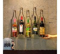 Tiiiopkvvv Botellero retro LOFT creativo bar decoración de pared colgante de pared para el hogar fácil de instalar estante de almacenamiento (color: A)