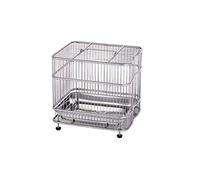 Tiiiopkvvv Budgerigar Jaula de acero inoxidable para pájaros cuadrada pequeña jaula de baño de acero inoxidable accesorios para jaula de pájaros (tamaño: CH) ()