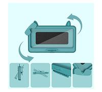 Tiiiopkvvv Caja de almacenamiento de teléfono de 6 pulgadas para baño, inodoro, soporte de pared, soporte impermeable para reloj de ducha (color: verde)