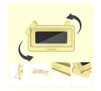 Tiiiopkvvv Caja de almacenamiento para teléfono de 6 pulgadas, soporte para teléfono de baño, soporte de pared, soporte impermeable para reloj de ducha (color: verde) (amarillo)