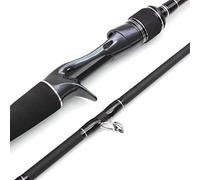 Tiiiopkvvv Caña de pescar caña de pescar de 1,8 m, caña de pescar H/MH, peso de potencia 7-35 g, 2 secciones de fibra de carbono, caña de trucha, combo de pesca rápido y pesado (color: dorado, tamaño