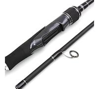 Tiiiopkvvv Caña de pescar caña de pescar de 1,8 m, caña de pescar H/MH, peso de potencia 7-35 g, 2 secciones de fibra de carbono, caña de trucha, combos de pesca rápida y pesada (color: dorado, tamaño