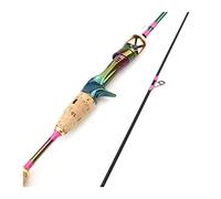 Tiiiopkvvv Caña de pescar de 1,68 m, señuelo de colores, caña de pescar de fibra de carbono, 2 secciones, lenta y hermosa, peso de señuelo, 3-7 g, combos de pesca (color: dorado) (gris claro)
