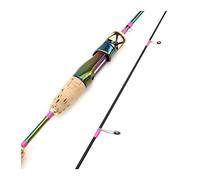 Tiiiopkvvv Caña de pescar de 1,68 m, señuelo de colores, caña de pescar de fibra de carbono, 2 secciones, lenta y hermosa, peso de señuelo, 3-7 g, combos de pesca (color: dorado)