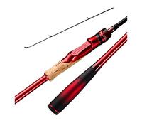 Tiiiopkvvv Caña de pescar de carbono, caña de pescar de 1,8 m, señuelo de viaje, señuelo de potencia, peso 4-18 g, equipo de pesca (caña roja de 1,8 m)