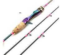 Tiiiopkvvv Caña de pescar flexible, caña de pescar de 1,8 m, caña de pescar colorida, ultraligera de 3 a 7 g, caña de fundición de carbono, combos de pesca (color: gris claro, tamaño: 6 pies) (gris