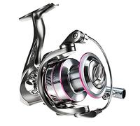 Tiiiopkvvv Carrete de pesca 5.2:1, carrete de metal de alta velocidad, carrete giratorio utilizado para pesca, adecuado para principiantes y entusiastas de la pesca, serie 5000