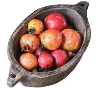 Tiiiopkvvv Cesta de frutas de madera vintage para postre de frutas, bandejas de desayuno para ensalada de frutas, postres, cocina, hogar, decoración de granja