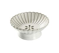 Tiiiopkvvv Cesta de frutas y verduras para encimera, plato de frutas drenable, plato de cerámica con pies altos, plato de frutas para el hogar, frutero, diseño retro, centros de mesa (color: dorado