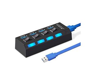 Tiiiopkvvv Colector de cables USB 3.0 MultiUSB 3.0, distribuidor de alimentación de 3 cables, distribuidor de alimentación de 4 extremos, colector de cables USB 3 (expansión adicional de batería)