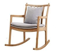 Tiiiopkvvv Cómoda silla mecedora de ocio nórdico silla mecedora taburete balancín balcón bolsa suave tela relajante silla mecedora (color: color madera)
