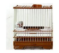 Tiiiopkvvv con cubierta jaula de plástico para pájaros pequeños conchas colgantes nido hoose pajarera casa de loros jaula al aire libre perchas para pájaros (color: marrón)