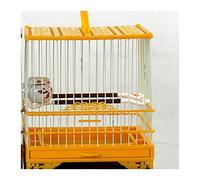 Tiiiopkvvv con cubierta jaula de plástico para pájaros pequeños conchas colgantes nido hoose pajarera casa de loros jaula al aire libre perchas para pájaros (color: marrón) (amarillo)