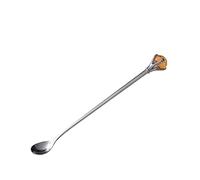 Tiiiopkvvv Cuchara de acero inoxidable cuchara de diamante cuchara de café cuchara de batido cuchara para remover té con leche cuchara de sopa (tamaño: 6 unidades) ()